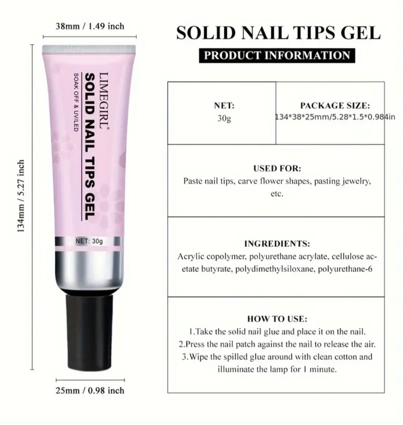 Solid Nail Tips Gel